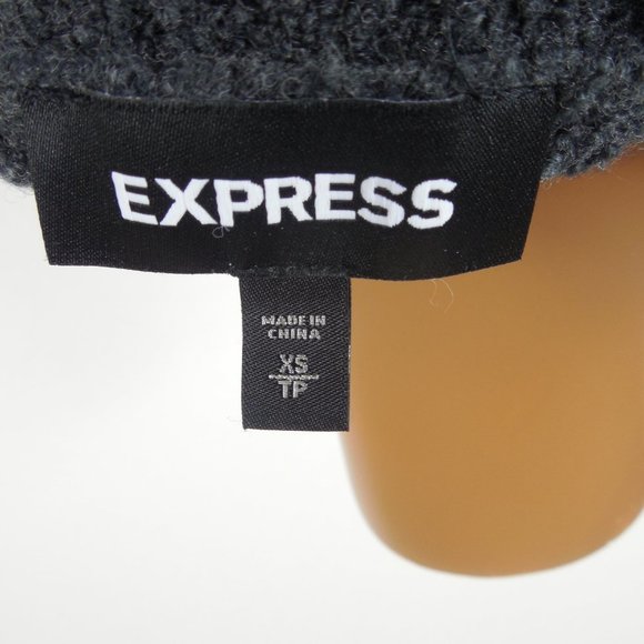 EXPRESS Top XS Casual Gray Boucle Sweater Hi/Low - Picture 8 of 10